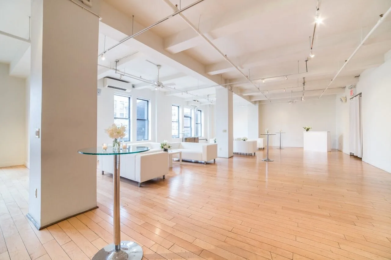 3,000 Sq. Ft. White Loft Space in New York Garment District — 2