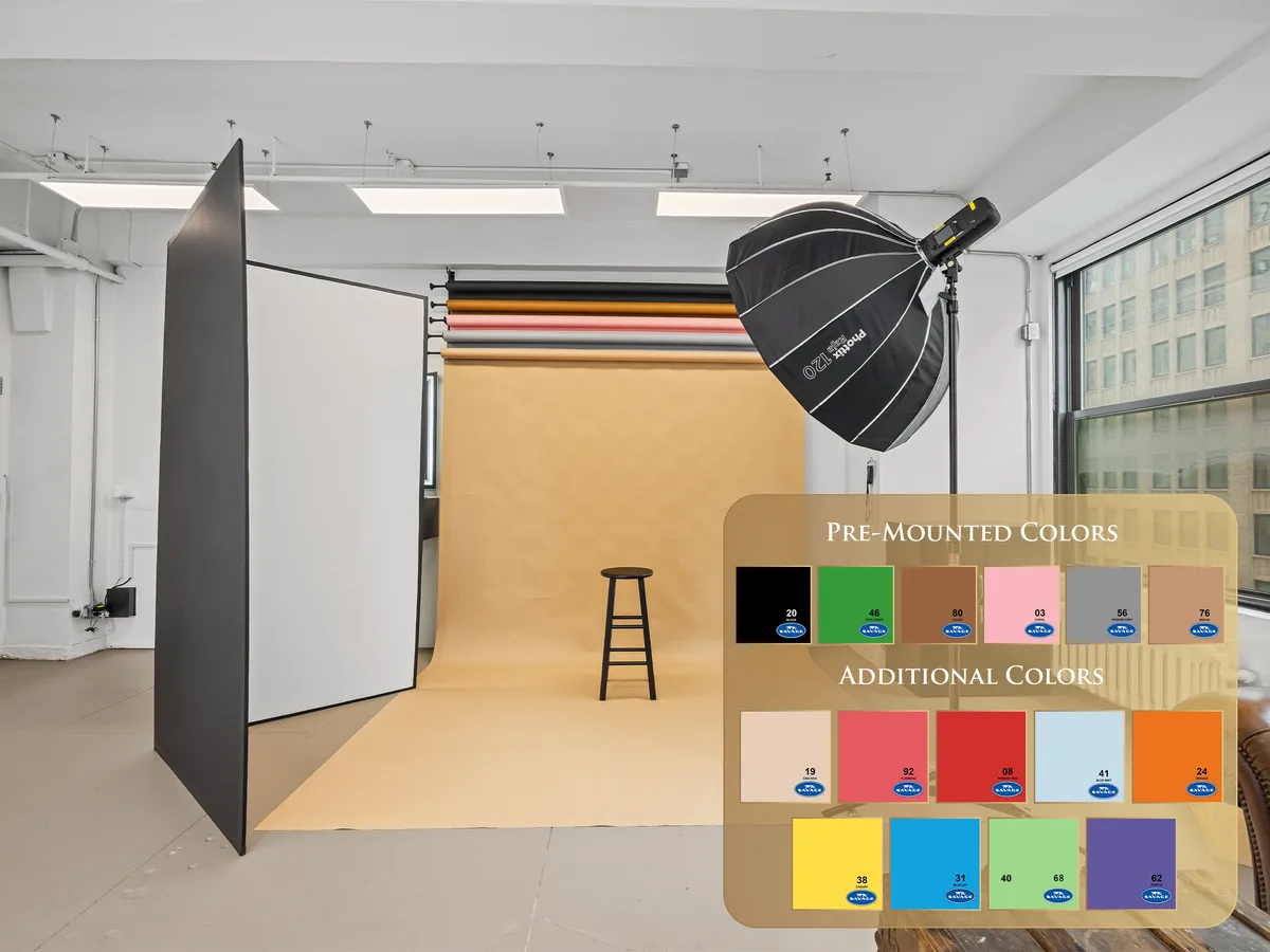 Brand New Studio with Free Lighting & Equipment, 72 sqm, photo shoot, pop-up rental in New York, interior view