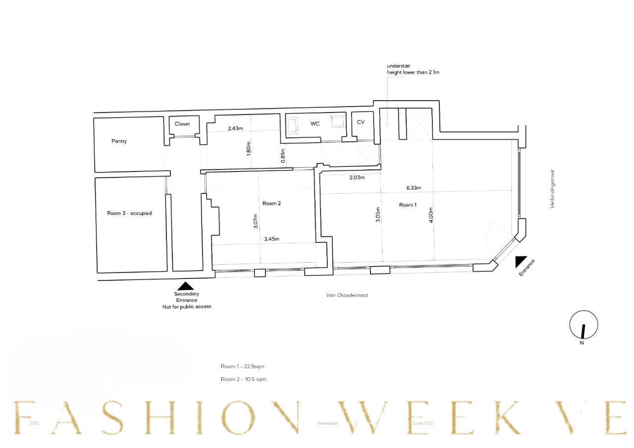 Bright Street-Facing Pop-Up Space in De Pijp, Amsterdam, 35 sqm, pop up store, second interior view