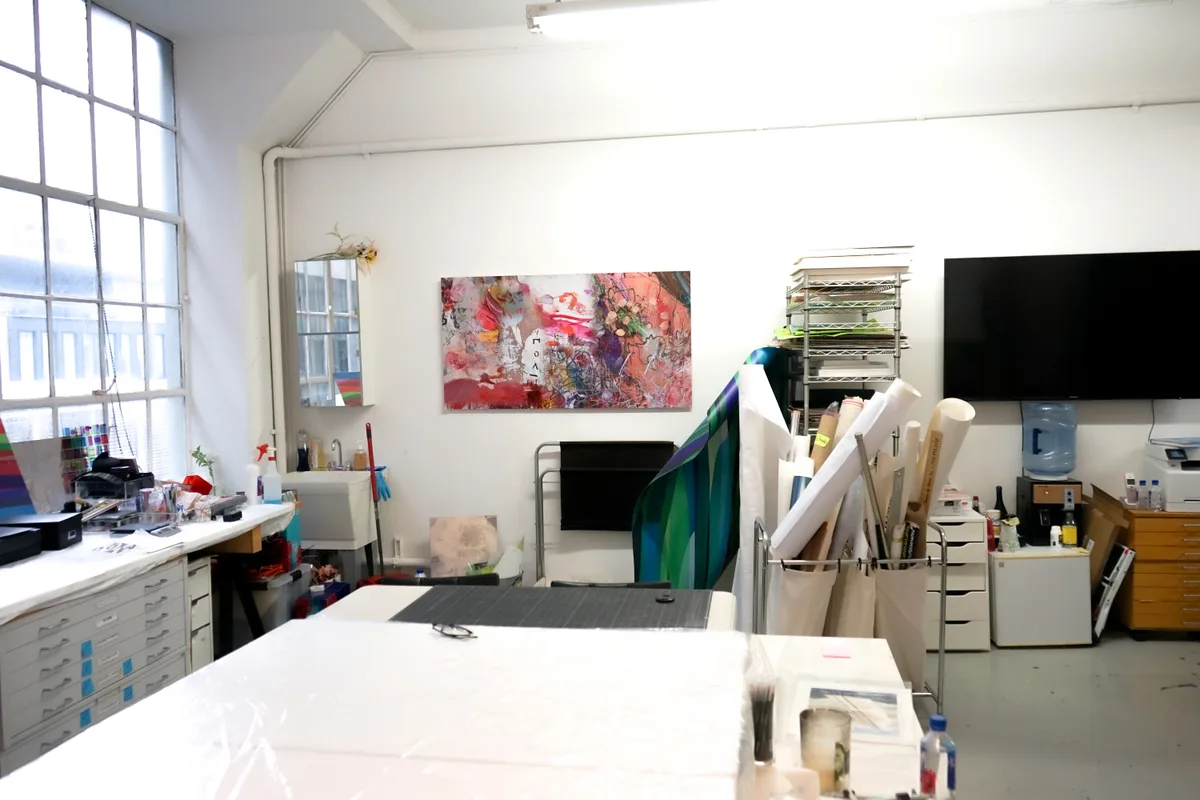 Collaborative Artist Studio Space in Chelsea, 81 sqm, art exhibition, pop-up rental in New York, interior view