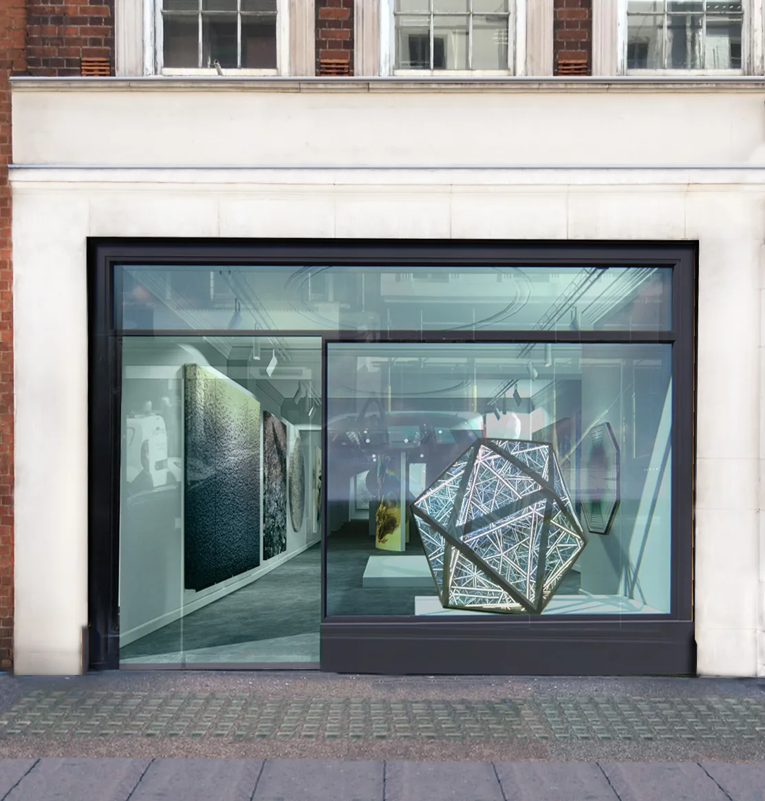 Contemporary Gallery Space in Mayfair, 307 sqm, art exhibition, pop-up rental in London, interior view