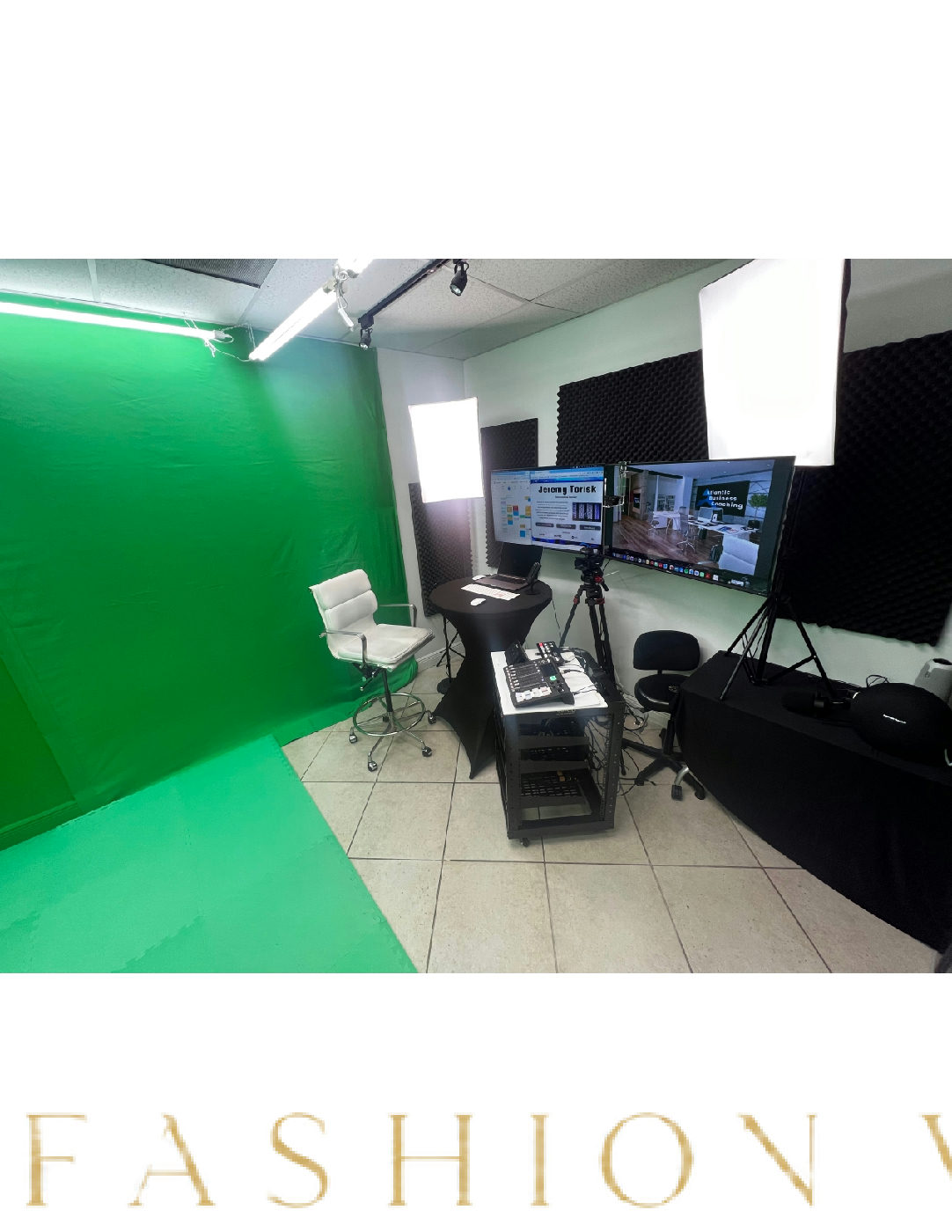 Green Screen Studio for Video and Audio Production, 9 sqm, video production, pop-up rental in Pompano Beach, interior view
