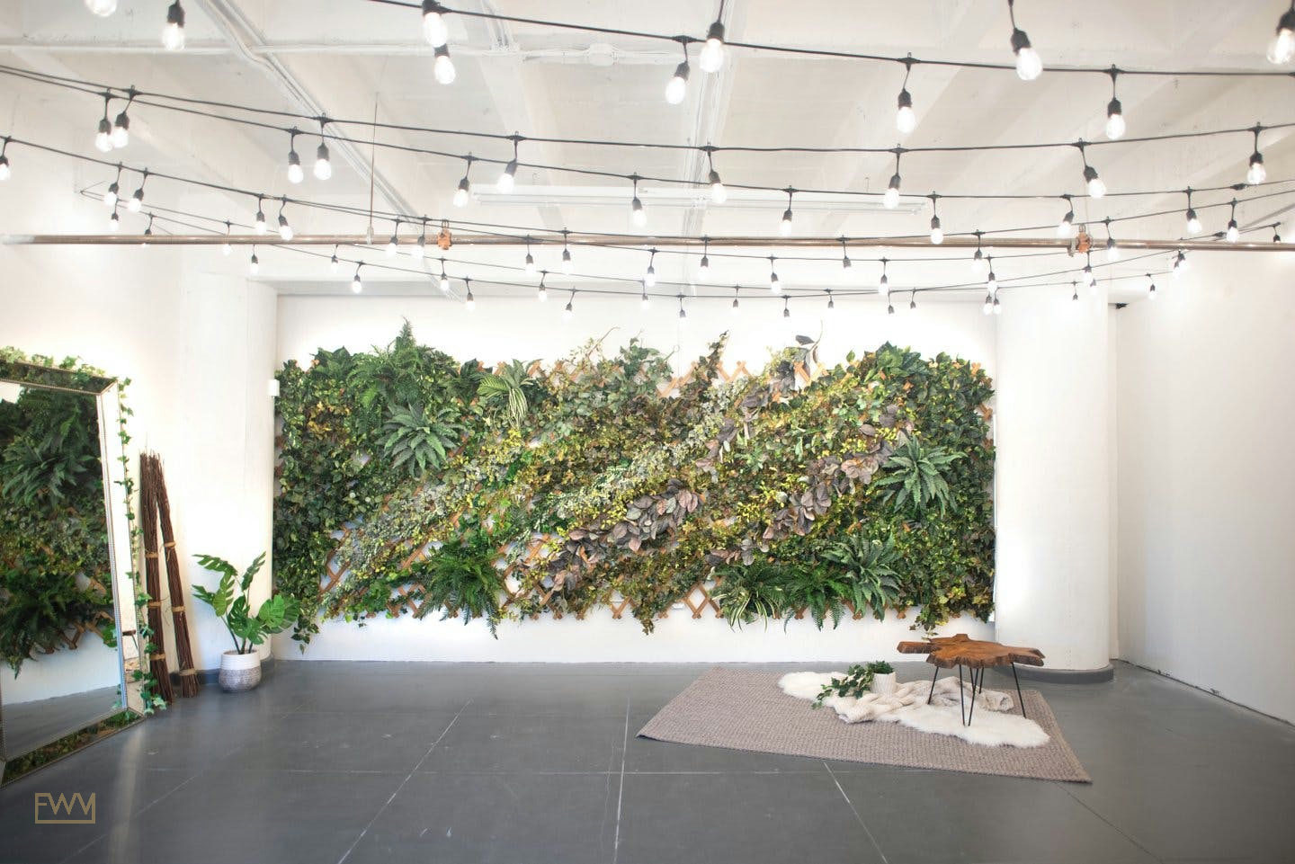 Ivy Wall Studio with Mirrors in Downtown Los Angeles, 65 sqm, photo shoot, pop-up rental