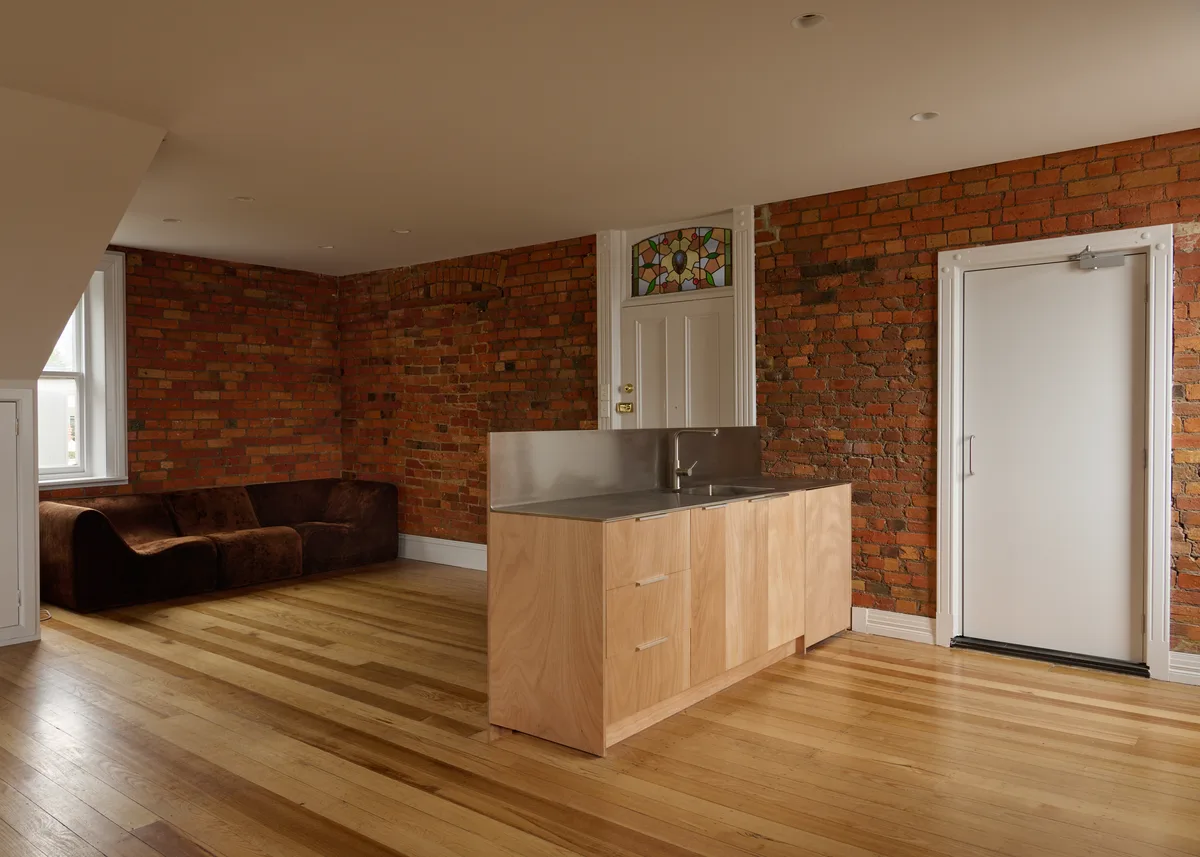 Light-Filled Heritage Studio with Unique Character, 135 sqm, art exhibition, pop-up rental in Fitzroy, interior view