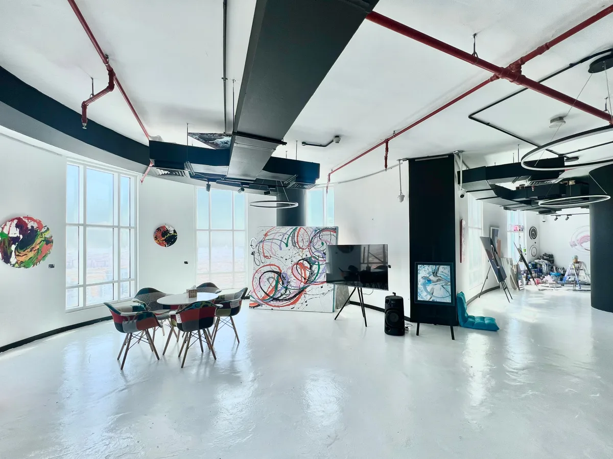 Modern Art Gallery Event Space in Dubai, 200 sqm, art exhibition, pop-up rental, additional interior view