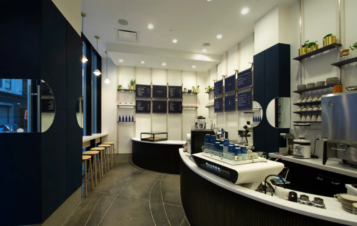 Modern Café Available for Event Hosting, 56 sqm, private event, pop-up rental in New York, interior view