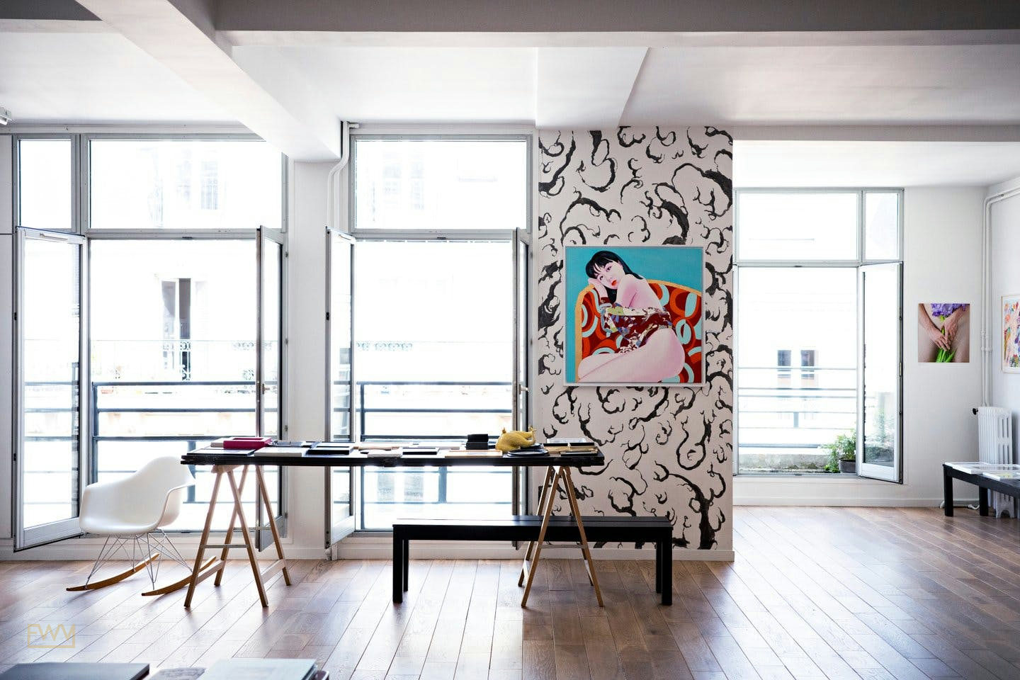 Modern Loft Gallery with Rooftop Views in Paris, 100 sqm, art exhibition, pop-up rental
