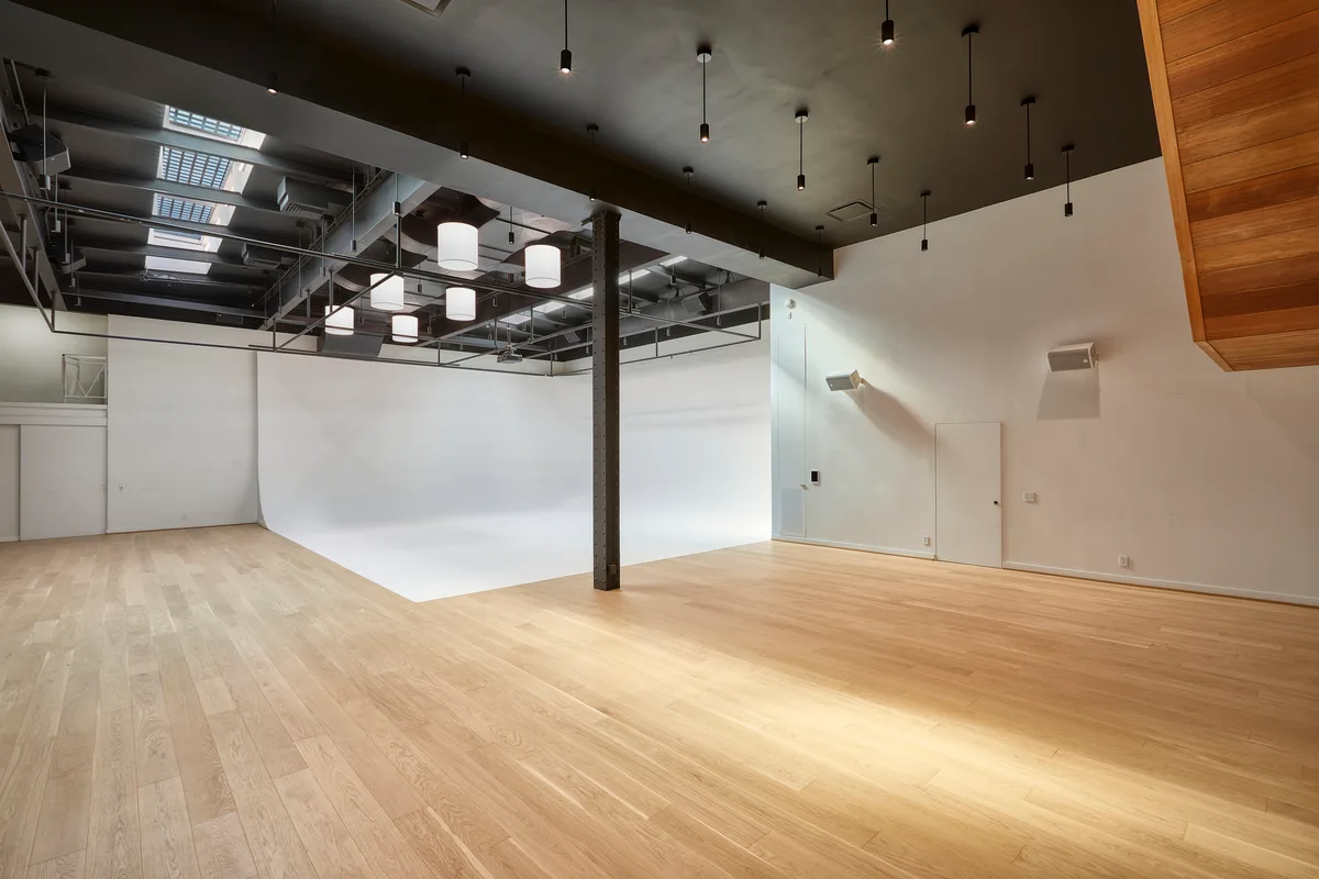 Modern Photo Studio with Industrial Design in East Village, 557 sqm, photo shoot, pop-up rental in New York