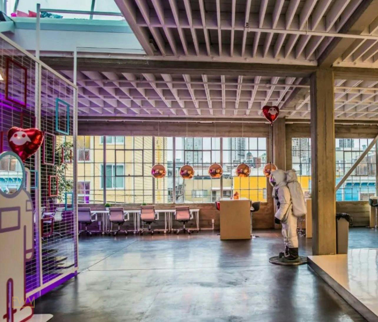 Modern SOMA Building with Atrium and Rooftop Patio, 502 sqm, gallery showing, pop-up rental in San Francisco
