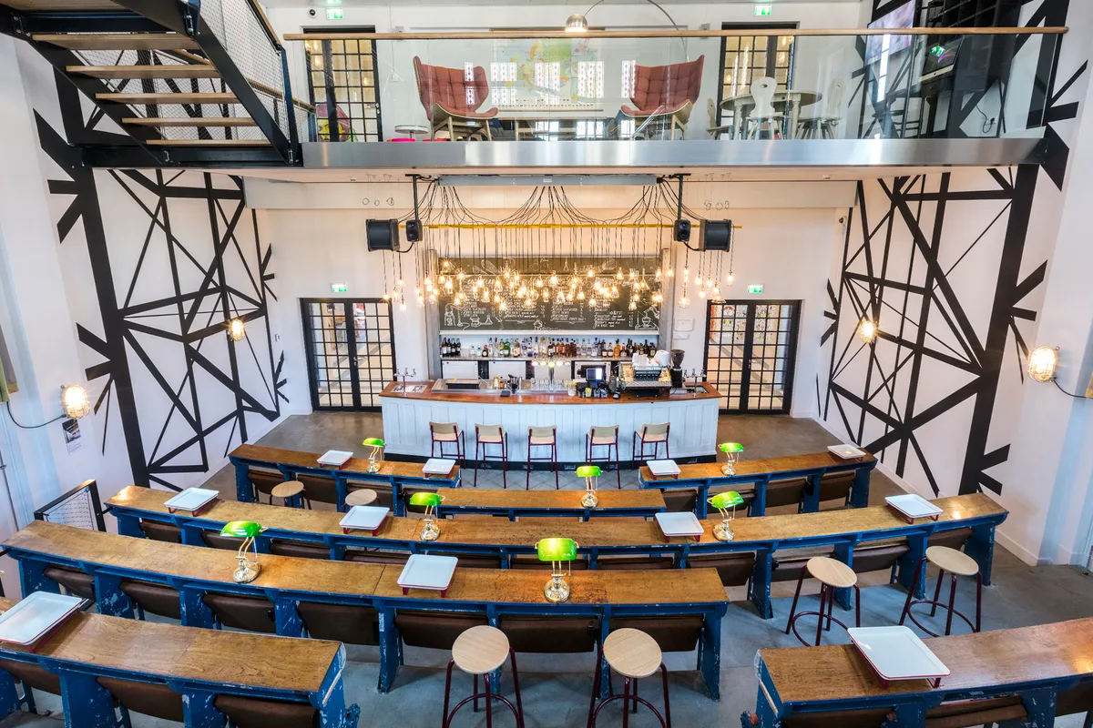 Multi-Level Bar with Auditorium Seating and Chill-Out Space, 213 sqm, private event, pop-up rental in Amsterdam