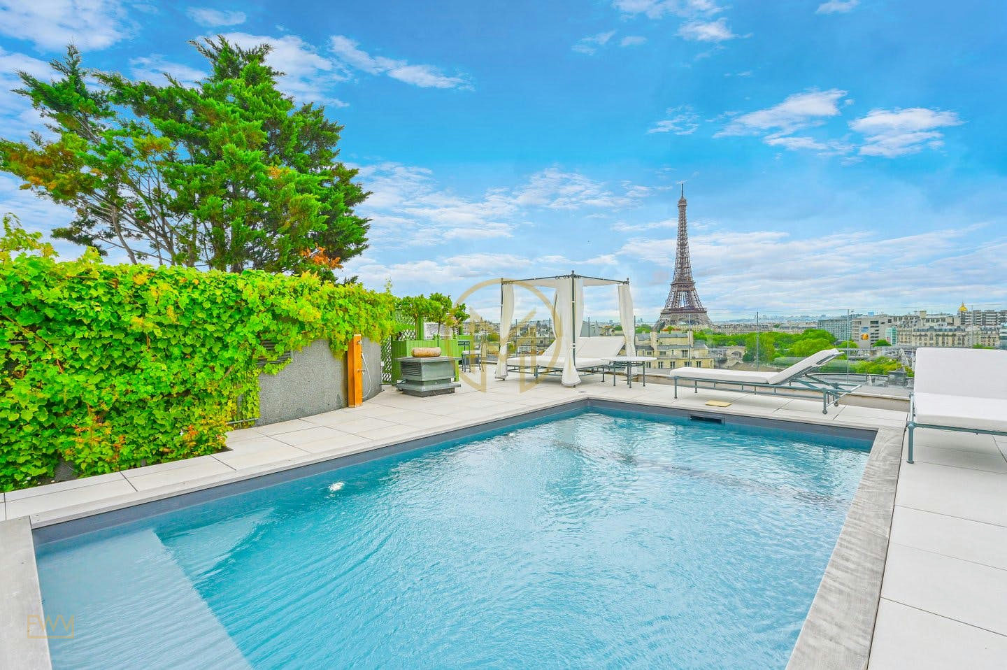 Penthouse with Terrace and Pool on Avenue de Lamballe, 170 sqm, photo shoot, pop-up rental in Paris