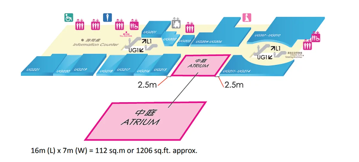 Retail Space Available for Pop-Up Store in Tsim Sha Tsui, 112 sqm, pop up store in Hong Kong, interior view