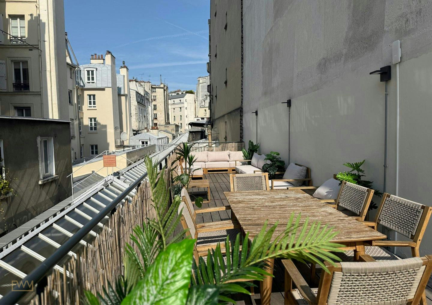 Rooftop Terrace on Passage du Caire, Paris, 67 sqm, art exhibition, pop-up rental