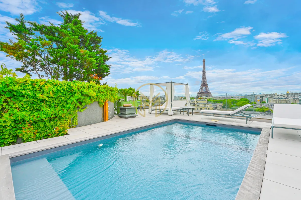 Rooftop Terrace with Pool and Iconic Views, 170 sqm, photo shoot, pop-up rental in Paris