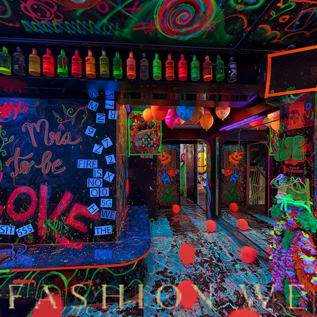 Unique Blacklight Photography Studio in Lan Kwai Fong, 37 sqm, photo shoot, pop-up rental in Hong Kong