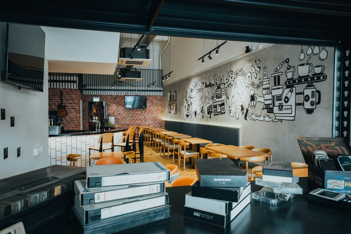 Unique Cafe with 80s-90s University Theme, 135 sqm, cocktail reception, pop-up rental in Singapore, second interior view
