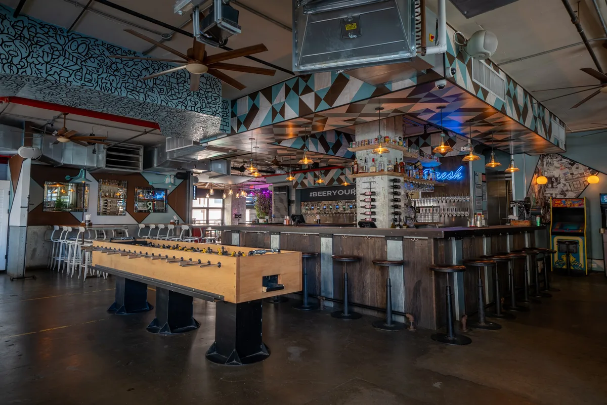 Unique Event Space with Rooftop Bar and Games, 1207 sqm, private event, pop-up rental in Brooklyn, interior view