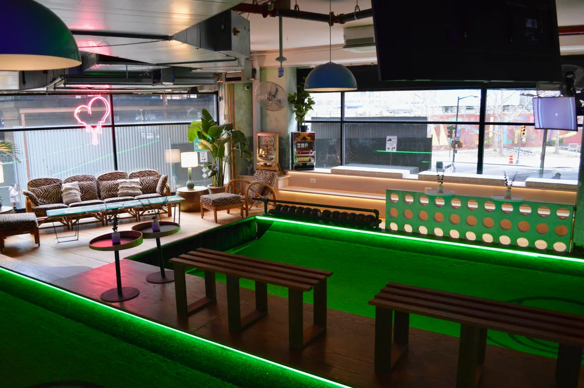Unique Event Space with Rooftop Bar and Games, 1207 sqm, private event, pop-up rental in Brooklyn, additional interior view