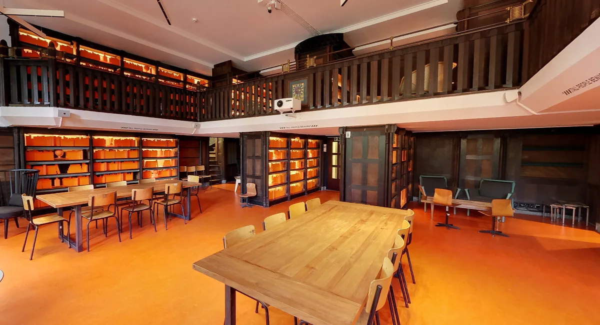 Unique Library Space for Screenings and Events, 213 sqm, private event, pop-up rental in Amsterdam