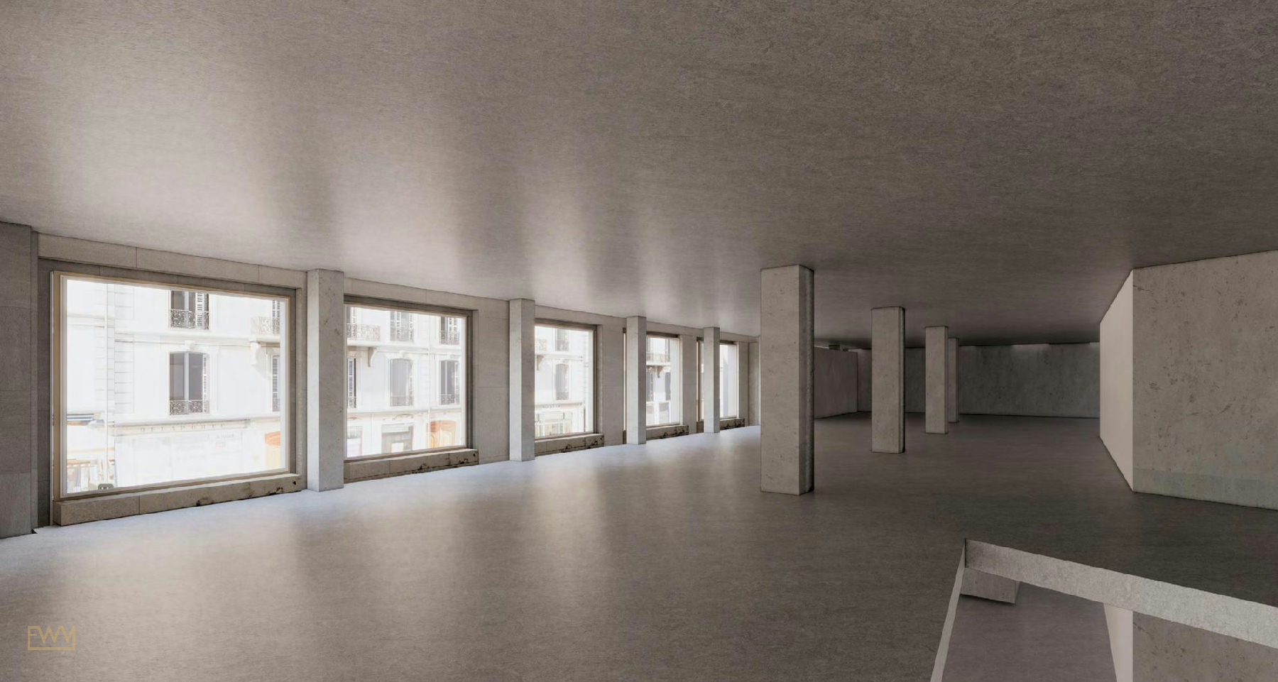 Versatile 1600 sqm Showroom and Event Space on Avenue George V, pop up store in Paris, second interior view