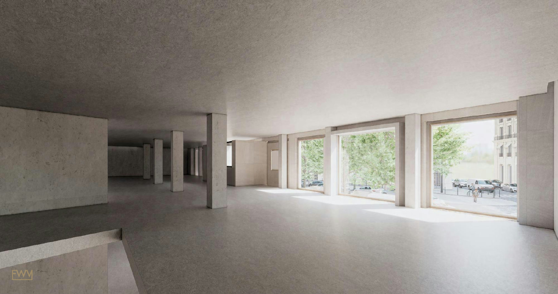 Versatile 1600 sqm Showroom and Event Space on Avenue George V, pop up store in Paris, third interior view
