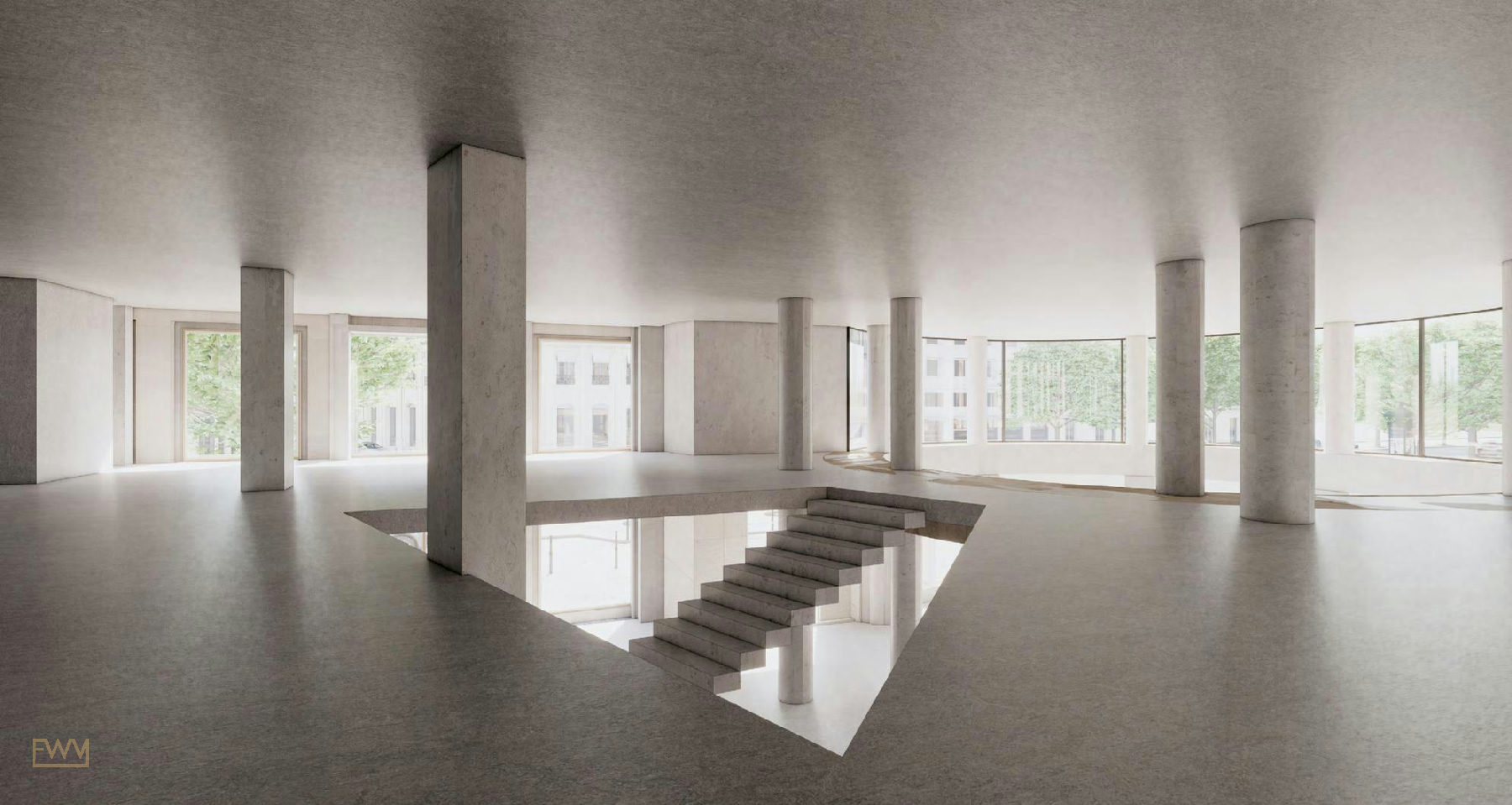 Versatile 1600 sqm Showroom and Event Space on Avenue George V, pop up store in Paris, additional interior view