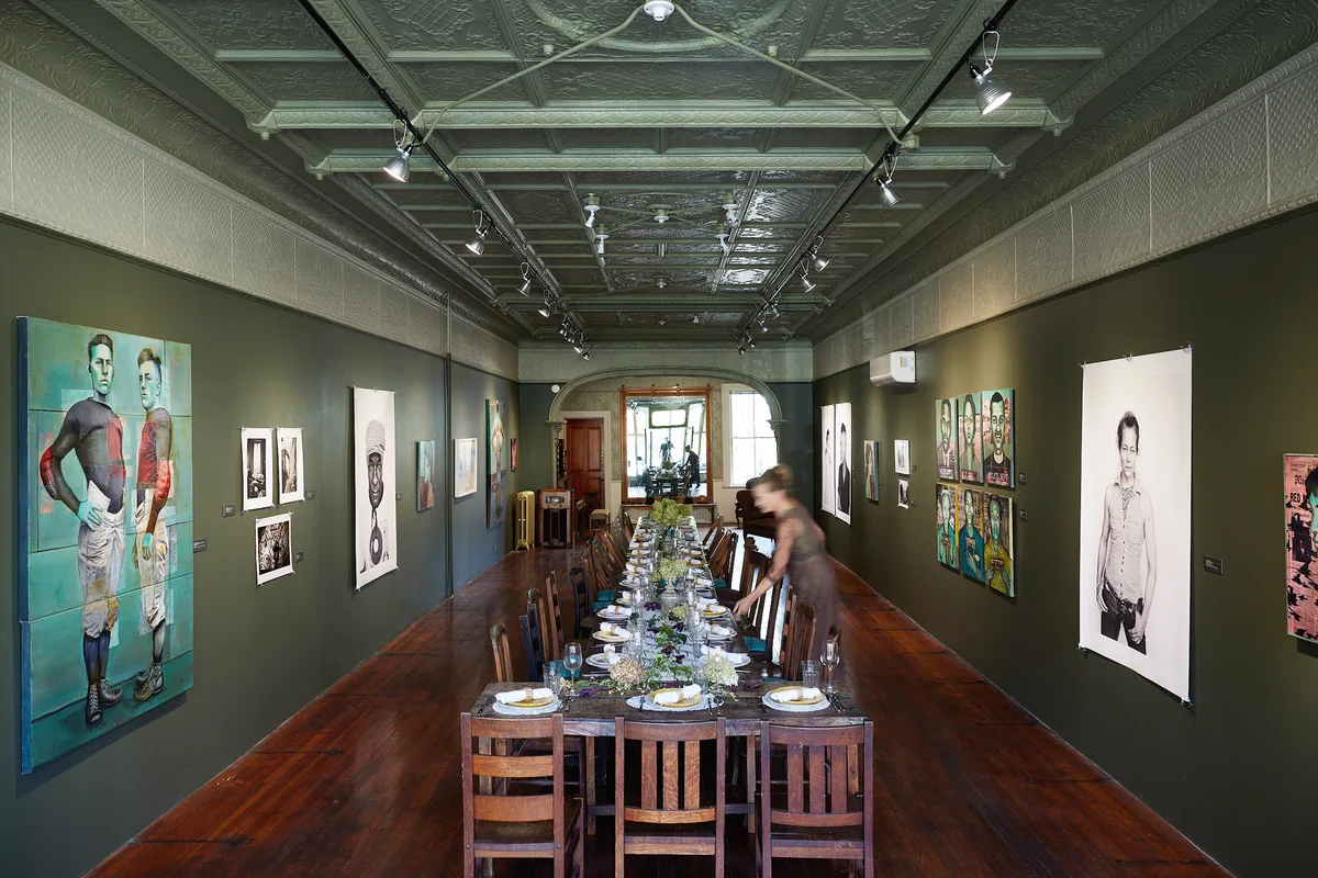 Versatile Art Salon with Outdoor Garden Space in Hudson, NY, 149 sqm, art exhibition, pop-up rental, interior view