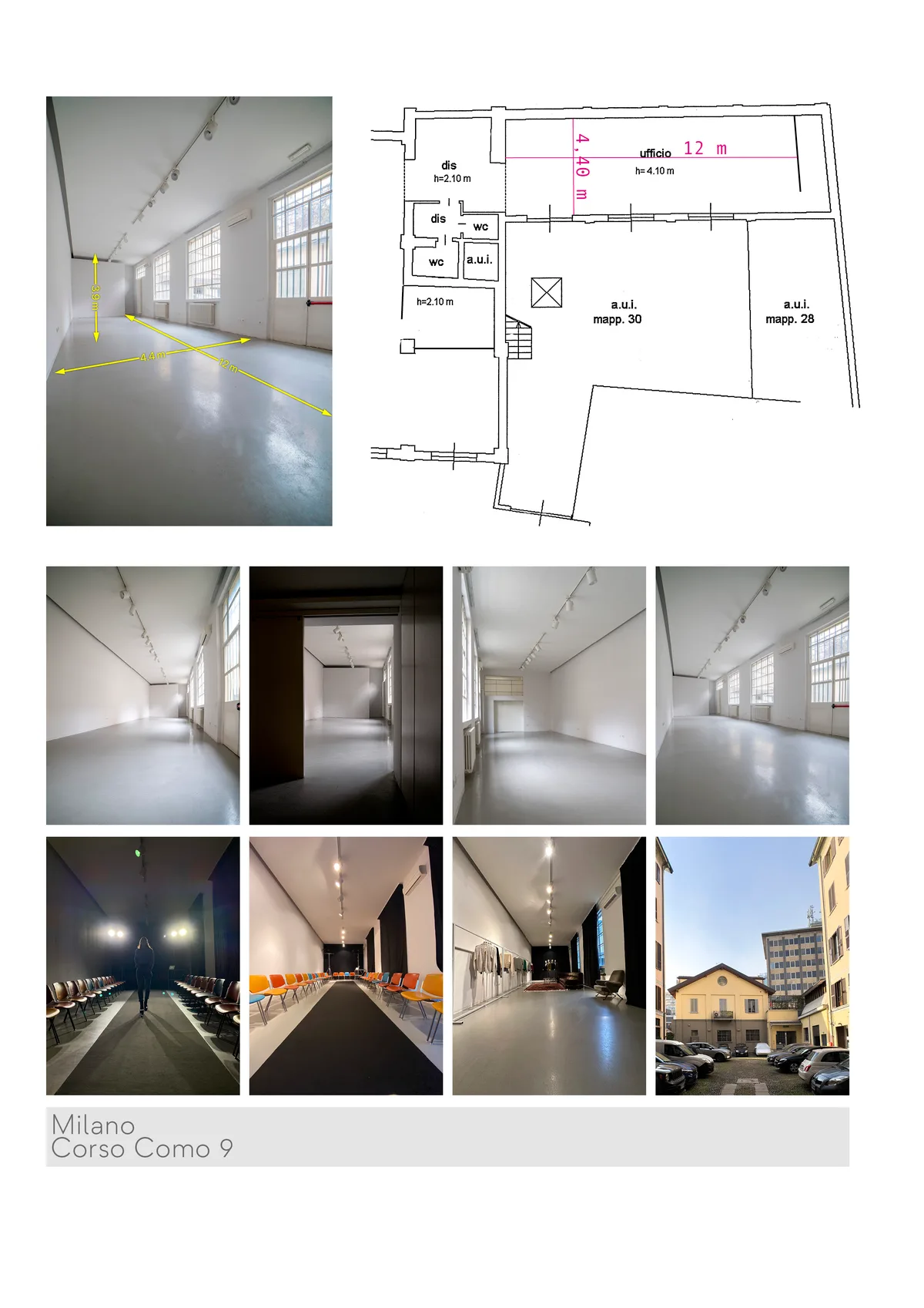 Versatile Commercial Space Near Garibaldi Hub, 70 sqm, showroom presentation, pop-up rental in Milano, interior view
