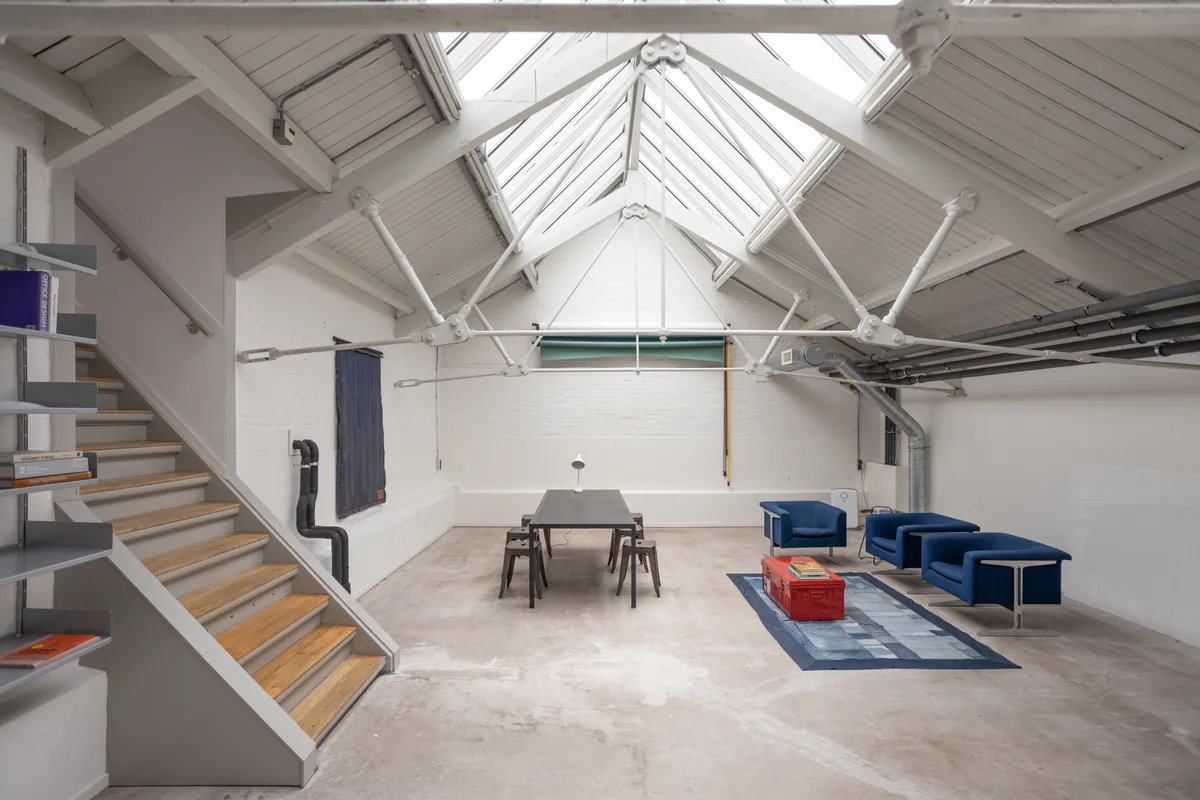 Versatile Creative Space in Denim City, De Hallen, 107 sqm, showroom presentation, pop-up rental in Amsterdam