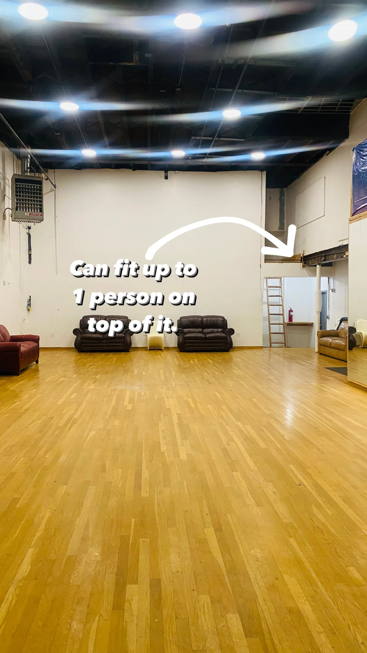Versatile Dance Studio for Rehearsals and Photoshoots, 204 sqm, pop-up rental in Queens, second interior view