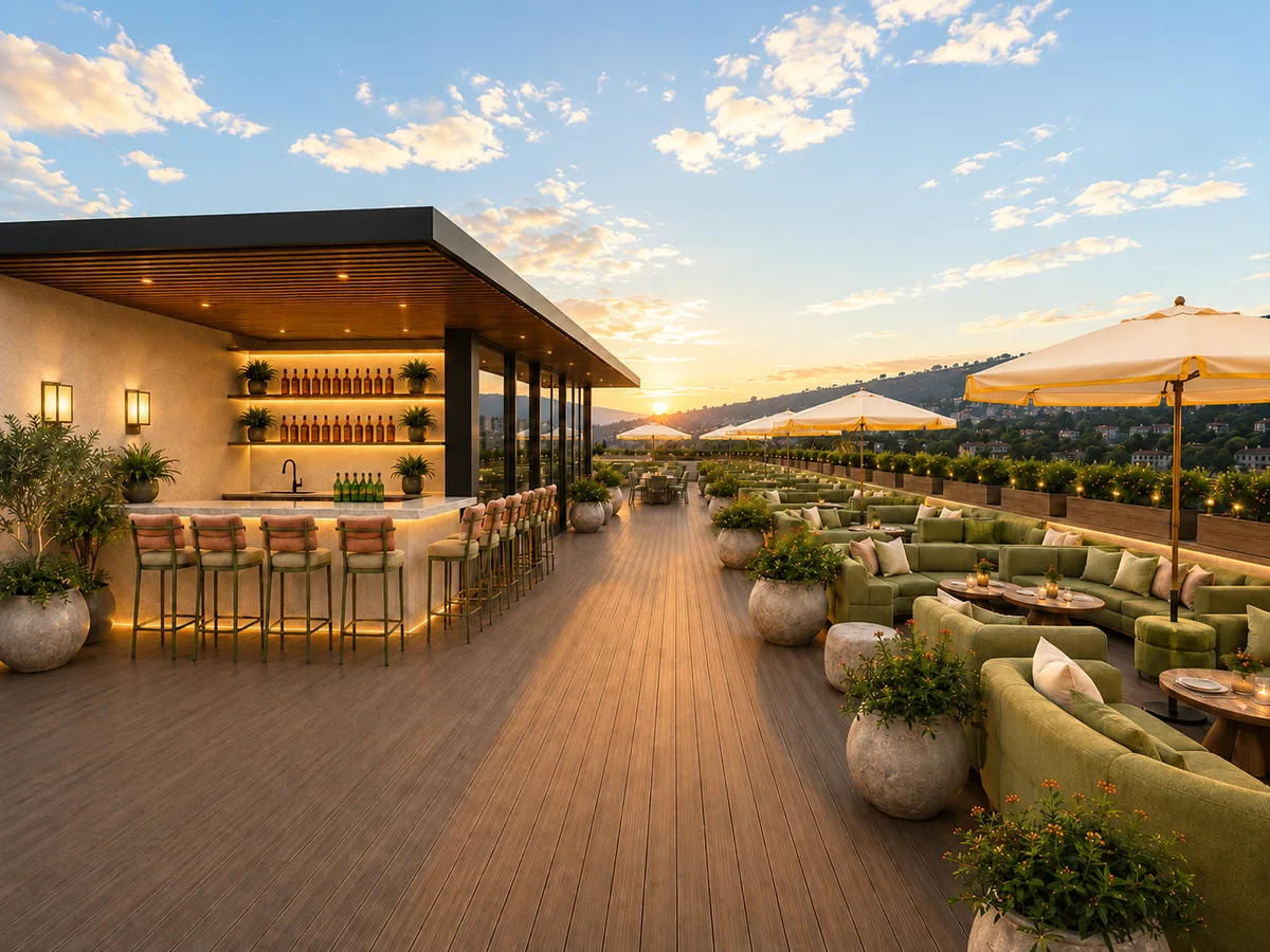 Versatile Rooftop & Indoor Space in West Hollywood, 1486 sqm, brand activation, pop-up rental, interior view