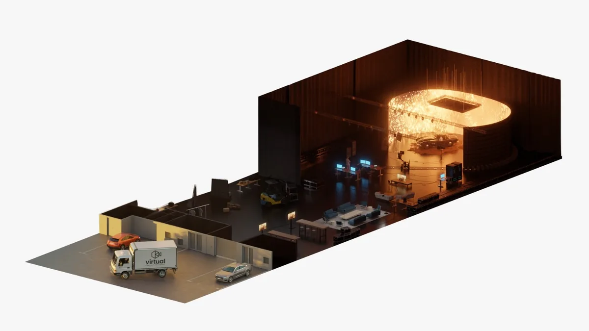 Virtual Production Studio with LED Technology, 1350 sqm, video production, pop-up rental in Trappes, additional interior view