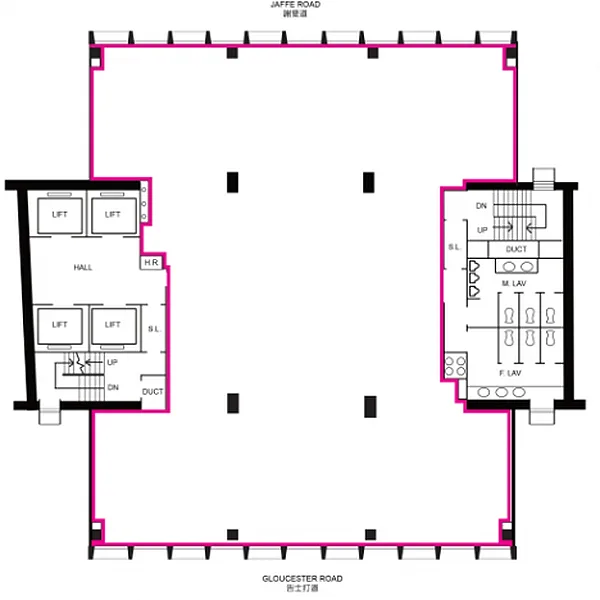 Whole Floor Office for Rent on Gloucester Road, Wan Chai, 487 sqm, corporate event, pop-up rental in Hong Kong, interior view